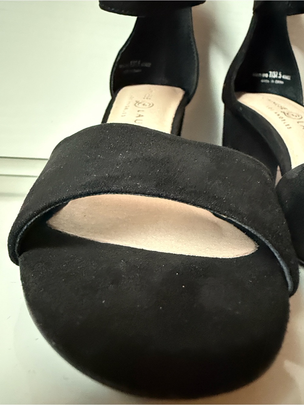 Chinese Laundry Rumor - Black Suede Open-Toe Ankle Strap Heel - Size 7 - Picture 4 of 13